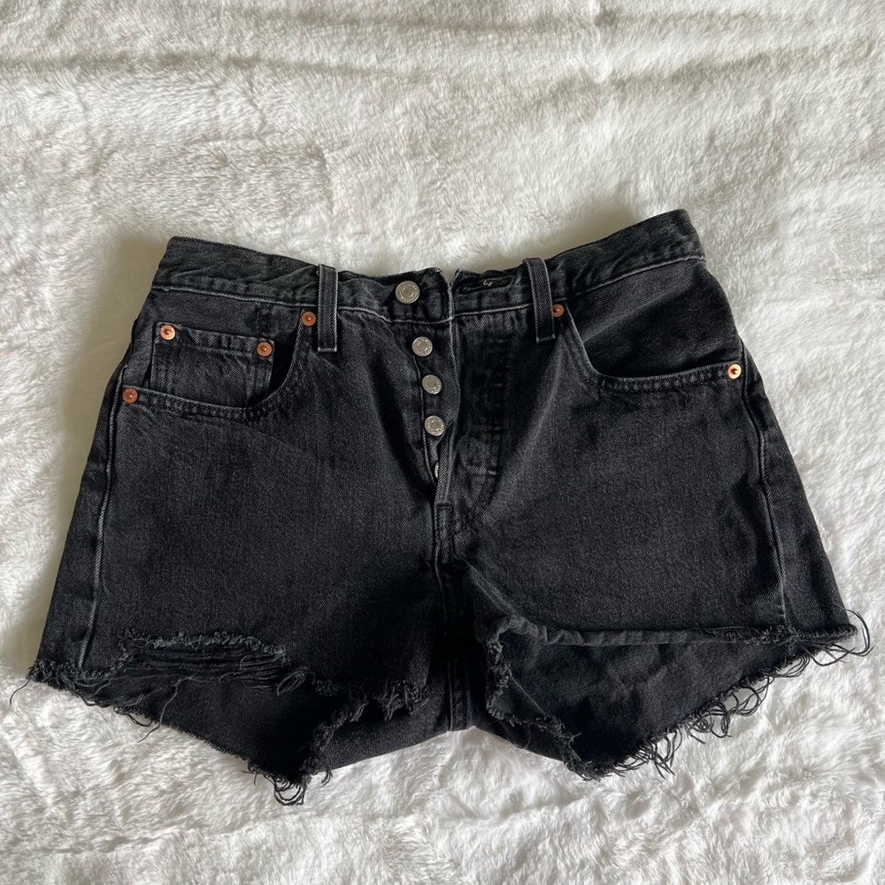Levi’s 501 Black Denim Shorts with